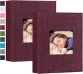 Mublalbum 2 Pack Small Photo Album 4x6, 52 Pockets, Linen Cover,Purple | Linen Cover with Display Window, 52 Vertical Pockets, Portable Mini Picture Book for Artwork Postcards, Picture Storage by Mublalbum