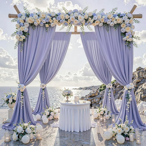 10 ft x 10 ft Wrinkle Free Lavender Backdrop Curtain for Parties, Polyester Light Purple Photo Backdrop Drapes 2 Panels 5x10ft for Baby Shower Photoshoot Wedding Birthday Party Photography Curtains by Outpain