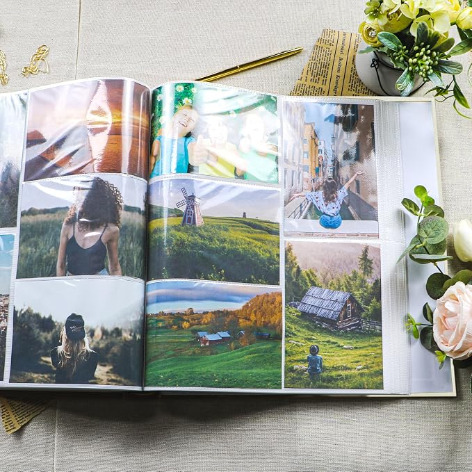 Holoary Photo Album 4x6 500 Photos 5 Pictures Per Page, 500 Pockets 4”x6” Picture Album, Linen Fabric Cover Big Picture Book for Photos, 4x6 Photo Albums for Family Weddings Travel Memories(Beige) - Image 5