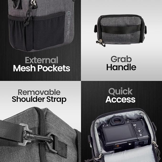 Tamrac Tradewind 2.6 Camera Bag for Photographers, Camera Case for Photography Accessories, Compact Camera Shoulder Bag for DSLR and Mirrorless Cameras, Crossbody Camera Bag for Women Men – Dark Grey - Image 5