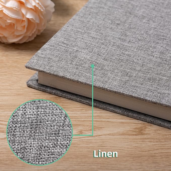 Large Photo Album Self Adhesive Scrapbook Album for 4×6 8×10 Pictures DIY Magnetic Linen Cover Album 40 Pages for Family Wedding Gifts with Metal Pen and Plastic Board - Image 4
