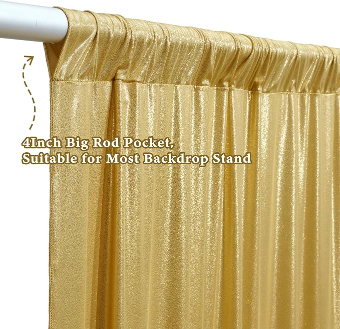 Outpain 30x10ft Gold Sequin Backdrop Curtains, Wrinkle Free Glitter Backdrop Drapes for Wedding Parties Photography Stage Decor, Non-Shedding 6 Panels Set (5x10ft Each) - Image 8