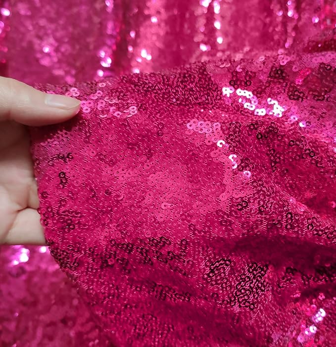 Poise3EHome 6FT x 8FT Sequin Photography Backdrop Curtain for Party Decoration, Hot Pink - Image 5