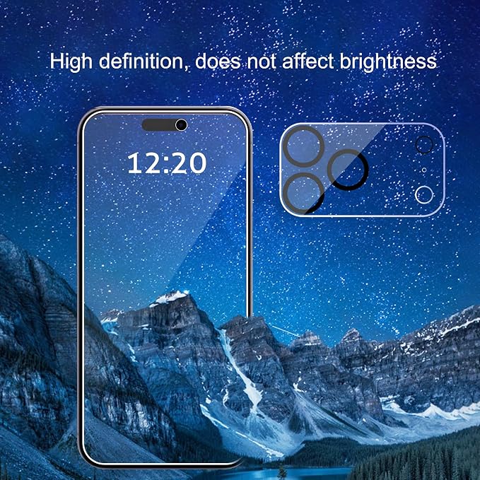 Ailun Privacy Screen Protector+Camera Lens Protector for iPhone 17 Pro Max | 3+3 Pack, 6.9 inch, Installation Frame, Dynamic Island Compatible, Anti Spy Tempered Glass - Image 3