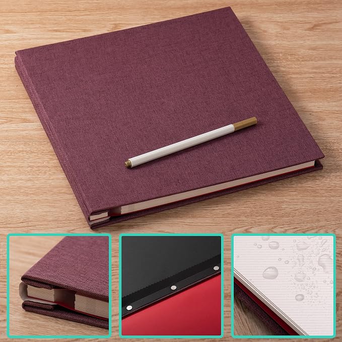 Purple Photo Album Self Adhesive Scrapbook Album for 4×6 Photos/Pictures DIY Linen Cover Album 15 Sheets/30 Blank Pages for Family Wedding, Birthday, Christmas, Anniversary - Image 6