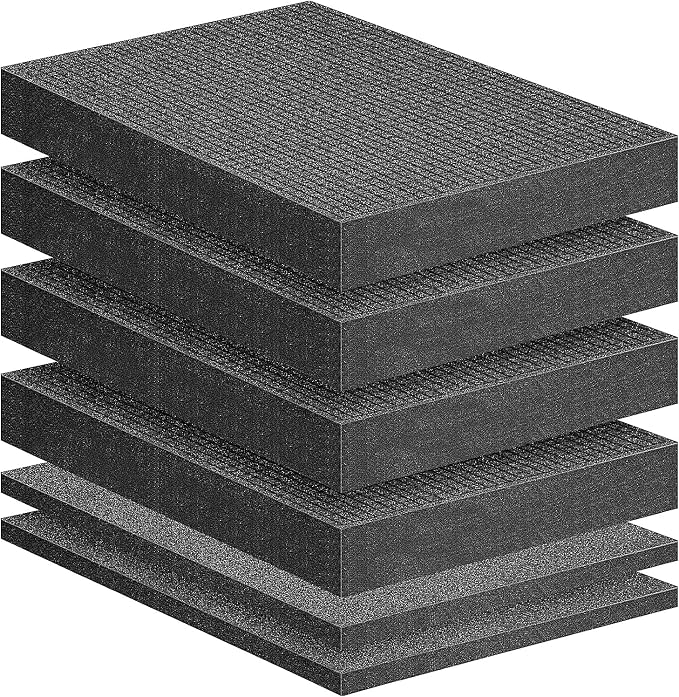 6 Pcs Pick Apart Foam Insert, 2 Size Pre Cube Sheet Foams with Bottom Use | 16 Inch Length Tool Box Foam, Elastic Packing Foams for Board Game Box Cases Storage Drawer by DECOHS