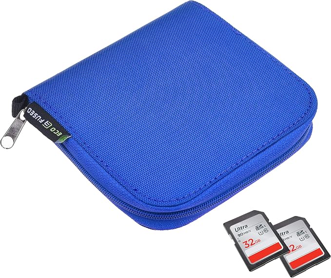 Eco-Fused Memory Card Case - Fits up to 44x SD, SDHC, Micro SD, Mini SD and 4X CF - Holder with 44 Slots (Blue / 44 Slots - 1 Pack) - Image 3