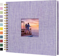 10"x10" Scrapbook Photo Album Linen Cover 20 Sheets 40 Pages White Paper | Purple Hardcover Kraft White Pages Memory Book, for Travel Wedding Guest Book Christmas Baby Shower Fits 4x6 & Instant Photos by Hiwhy