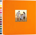 potricher Photo Album 4x6 Pictures, 1000 Pockets, Linen Cover, Orange | Linen Cover, Front Window, Large Capacity 4x6 Picture Albums, Photo Book for Family, Wedding, Anniversary, Baby, Keepsake by potricher