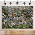 10x6.5ft Brick Stone Wall Backdrop Stone Wall Greenery Banner | Stone Backdrop for Photo Background Wedding Kids Birthday Photo Studio Vinyl Prop by Dormirpilow