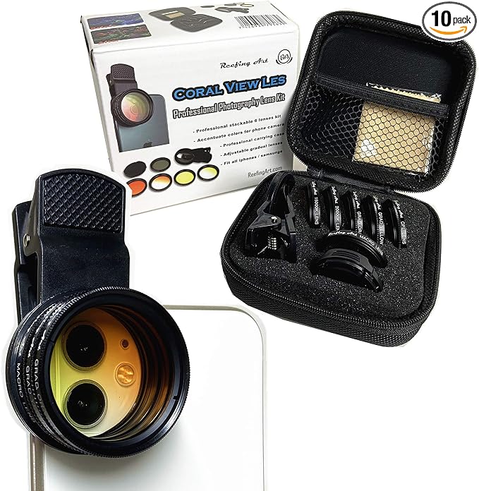 Coral View Lens Professional Photography 10 in 1 Kit 2inch Large Reef Lenses by Reefing+Art