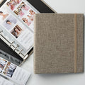 Photo Album For 2X6 Photo Booth Slip In Strips And 4X6 Pictures - 6 Ring Notebook Binder With 20 2 By 6 Sleeves - Fits 80 Photobooth Prints (FLAX BEIGE - LINEN HARDCOVER, 2X6) by SMILEWAVE