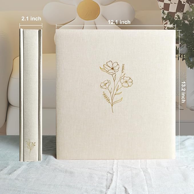 Holoary Photo Album 4x6 500 Photos 5 Pictures Per Page, 500 Pockets 4”x6” Picture Album, Linen Fabric Cover Big Picture Book for Photos, 4x6 Photo Albums for Family Weddings Travel Memories(Beige) - Image 2