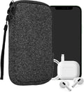 kwmobile Universal Phone Pouch Size L - 6.5" - Neoprene Smartphone Pouch with Zip - Water-Repellent Mobile Phone Case - Sleeve in Anthracite/White by kwmobile