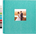 potricher Large Photo Album 4x6 600 Photos, Leather Cover, Teal | Large Capacity Picture Albums with 600 Horizontal and Vertical Pockets, Photo Book for Family, Wedding, Anniversary, Baby by potricher