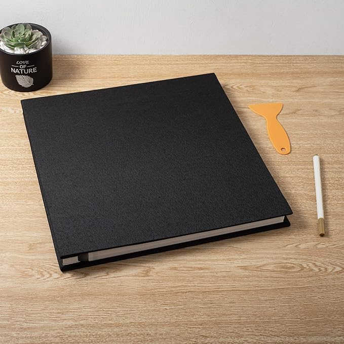 Large Photo Album Self Adhesive Scrapbook Album for 4×6 5×7 8×10 Pictures DIY Magnetic Linen Cover Album 60 Pages for Family Wedding Gifts with Metal Pen and Plastic Board - Image 6