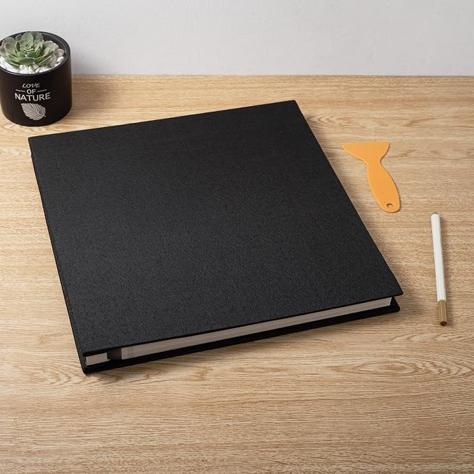Large Photo Album Self Adhesive Scrapbook Album for 4×6 8×10 Pictures DIY Magnetic Linen Cover Album 40 Pages for Family Wedding Gifts with Metal Pen and Plastic Board - Image 6