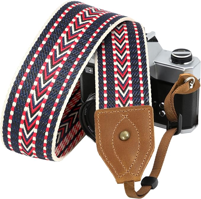 Padwa Lifestyle 2" Wide Classic Crazy Horse Art Cowhide Head Cotton Camera Straps for Photographers by PadwaLifestyleCameraStrap