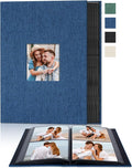 4x6 Slip In Photo Album Holds 200 Pockets Cloth Cover Navy Blue | DIY cover window, Acid free pages, PVC free pockets, Family Travel Wedding, Gift ready by Remowith
