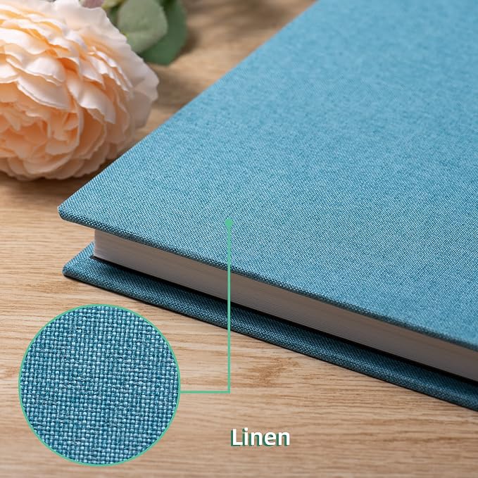 Large Photo Album Self Adhesive Scrapbook Album for 4×6 8×10 Pictures DIY Magnetic Linen Cover Album 40 Pages for Family Wedding Gifts with Metal Pen and Plastic Board - Image 4