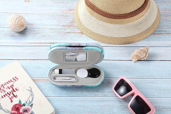AITIME 2 in 1 Contact Lens and Glasses Case Combo,Contact Travel Case Kit | Double Sided Eye Contact Case with Remover Tool,Storage Organizer Accessories,Cute Eyeglasses Case with Contact Holder - Image 5