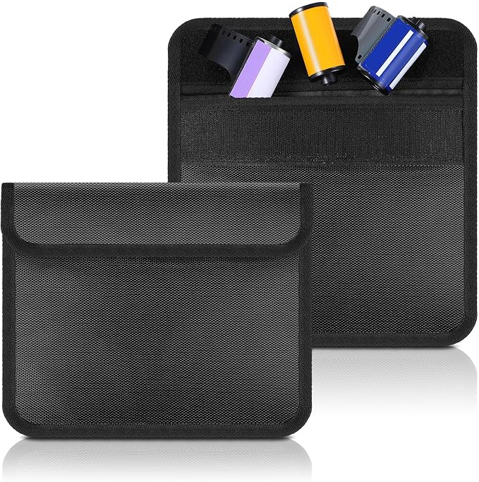 2 Pieces Filmguard Bag Waterproof Storage Carrying Case Xray Proof Bags Film X-Ray Protector Radiation-resistant Bag for Photographers Tourists Travelers, Black(711-12B Medium) by Cosblank