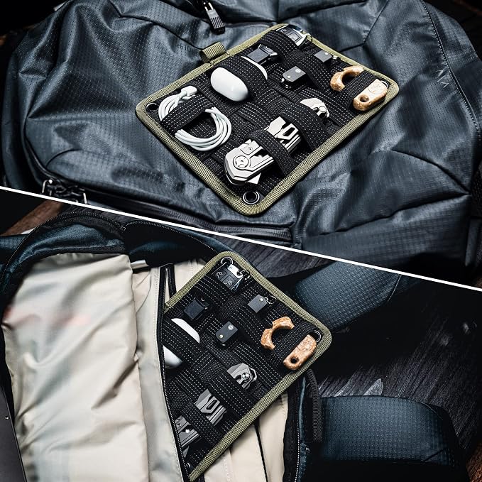 TACTICAL_GEEK EDC Organizer Board, Anti-Slip Elastic Woven Board, Utility Bag Insert Panel for Small Gear, Backpack Accessories (TCM-Black) - Image 8