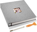 HoneyTolly Large Photo Album Self Adhesive, DIY Scrapbook Album for 600 Photos, 13"x12.6" 120 Pages Linen Cover Memory Book(Grey) by HoneyTolly
