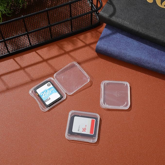 Plastic Case 100 Pcs SD Card Holder - Plastic Transparent Carrying Storage Transparent Memory Card case Holder Carrying Box Storage Boxes Sd - Image 7
