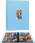 Aevdor 3.5x5 Photo Album, Holds 256 Photos, Linen Cover, Blue | Vertical 3.5x5 Clear Pockets, Front Display Window, Baby, Travel, Family & Anniversary Memories by Aevdor
