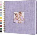 8"x8" Scrapbook Photo Album Linen Cover 20 Sheets 40 Pages White Paper | Purple Hardcover Kraft White Pages Memory Book, for Travel Wedding Guest Book Christmas Baby Shower Fits 4x6 & Instant Photos by Hiwhy