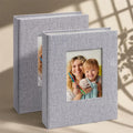 Vienrose 4x6 Mini Photo Album, 2 Pack, 52 Photos, Grey | Linen Cover, Photo Book, Baby Memory Book, Artwork Postcards Storage by Vienrose