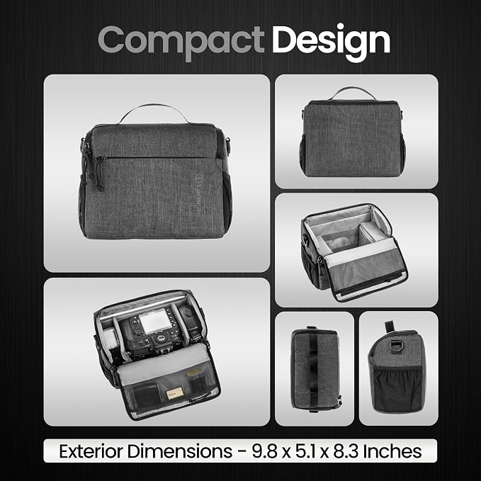 Tamrac Tradewind 6.8 Camera Bag for Photographers, Camera Case for Photography Accessories, Compact Camera Shoulder Bag for DSLR and Mirrorless Cameras, Crossbody Camera Bag for Women Men – Dark Grey - Image 7