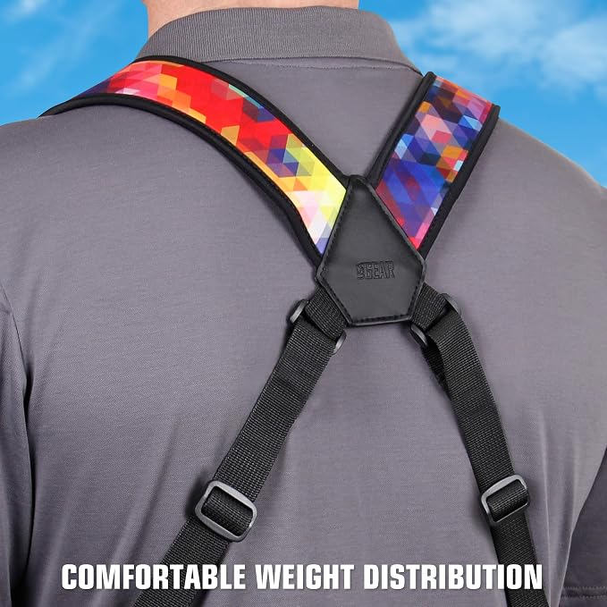 USA Gear DSLR Camera Strap Chest Harness with Quick Release Buckles, Geometric Neoprene Pattern and Accessory Pockets - Compatible with Canon, Nikon, Sony Point and Shoot and Mirrorless Cameras - Image 4