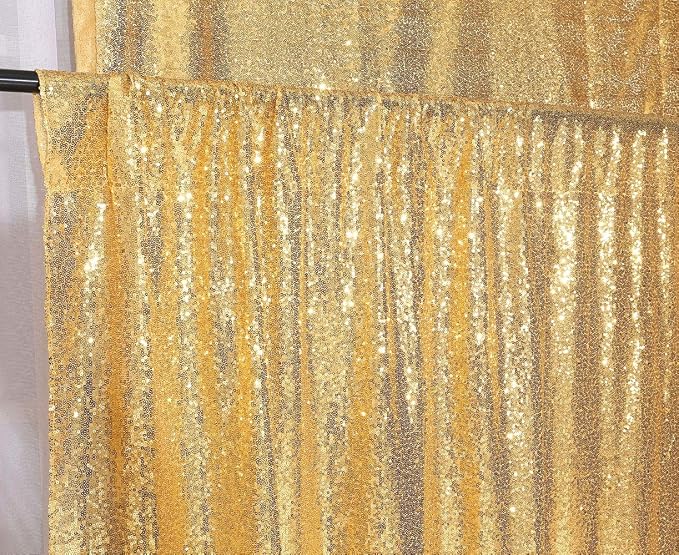 Poise3EHome Gold Sequin Backdrop,8FT x 8FT Sequin Photography Backdrop Curtain for Party Decoration - Image 6