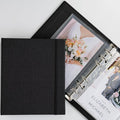 Photo Album For 2X6 Photo Booth Slip In Strips And 4X6 Pictures - 6 Ring Notebook Binder With 20 2 By 6 Sleeves - Fits 80 Photobooth Prints (JET BLACK - LINEN HARDCOVER, 4X6) by SMILEWAVE