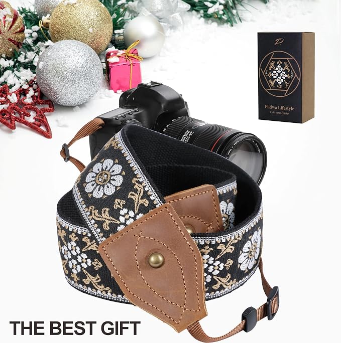 Padwa Lifestyle 2" Wide Classic Crazy Horse Art Cowhide Head Cotton Camera Straps for Photographers - Image 7
