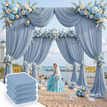 20 ft x 10 ft Wrinkle Free Dusty Blue Backdrop Curtain for Parties, 4 Panels 10ft Polyester Dusty Blue Photo Backdrop Drapes for Graduation Birthday Wedding Party Stage Curtains by Outpain