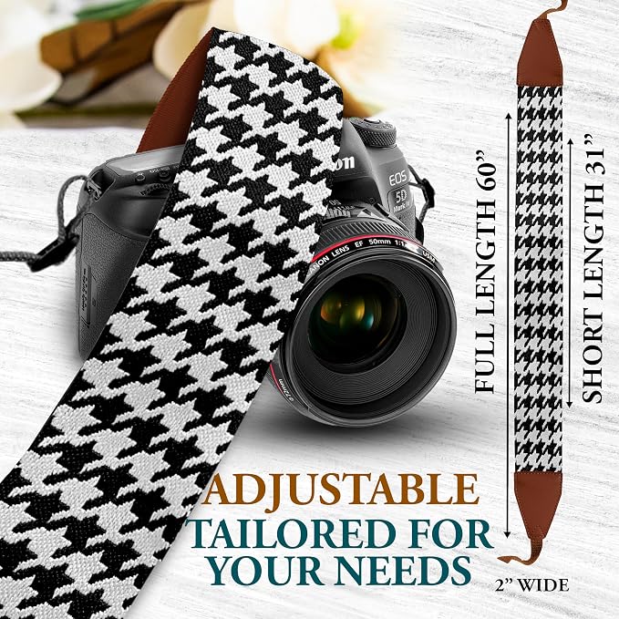 Art Tribute Custom Black White Sketch Camera Strap - Add Your Text and We Make It Especially For You Get Your Own Personalized Stocking Stuffer & Christmas Gift Camera Strap, No Shipping Cost! - Image 6