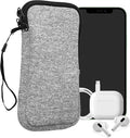 kwmobile Universal Phone Pouch Size XXL - 7" - Neoprene Smartphone Pouch with Zip - Water-Repellent Mobile Phone Case - Sleeve in Light Grey/White by kwmobile