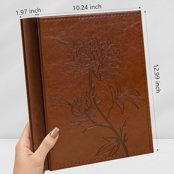 Vienrose 4x6 Photo Album Holds 400 Photos Vegan Leather Beige | Vertical pockets, Brown, Large capacity, Family Wedding Baby Travel, Anniversary - Image 2