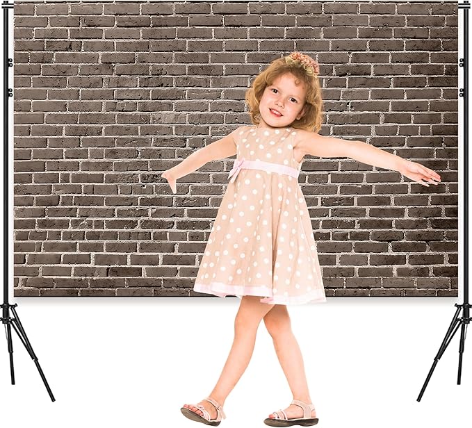 10x6.5 Ft Brick Wall Backdrop，Large Polyester Fabric Brown Brick Backdrop Photo Backdrops Background for Halloween Party Christmas Halloween Decoration Photo Booth Prop Banner - Image 3