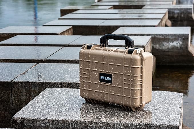 MEIJIA All Weather IP67 Waterproof Hard Camera Case,Hard Protective Case,Hard Case with Customizable Foam,Fit Use of Drones,Camera,Equipments,Pistols(Desert Tan,15.98x12.99x6.85inches) - Image 5