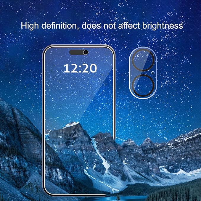 Ailun Privacy Screen Protector+Camera Lens Protector for iPhone 16, 3+3Pack | 6.1 Inch, Installation Frame, Anti Spy Private Tempered Glass Film, Case Friendly - Image 3