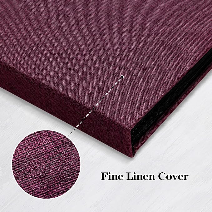 Mublalbum 2 Pack Small 8x10 Photo Album, 52 Pockets, Linen Cover,Purple | Linen Cover, Portable Mini Picture Book, Holds 52 Vertical Pockets for Artwork Postcards, Picture Storage - Image 5