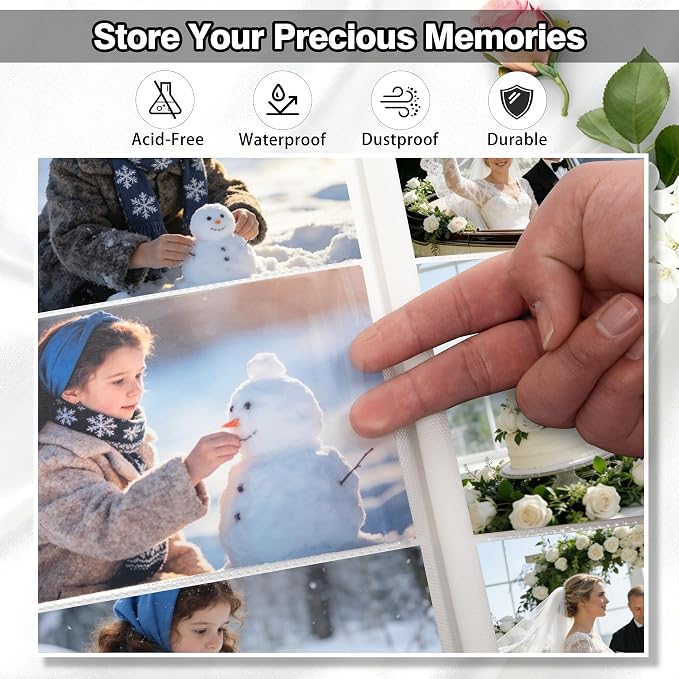 Aevdor 2 Pack 4x6 Photo Albums, Holds 600 Photos, Linen Cover, Black | Linen Hardcover, Slip-In Pockets, Acid-Free & PVC-Free, Store Wedding Baby Vacation Memories - Image 3