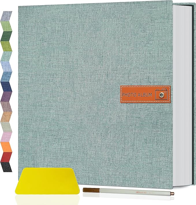 Popotop Large Photo Album Self Adhesive 4x6 5x7 8x10 Scrapbook Album DIY Picture Book,Gifts for Mom,Family Baby and Wedding,with Metal Pen and Plastic Board by Popotop