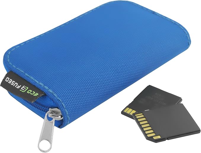 Eco-Fused Memory Card Case - Fits up to 22x SD, SDHC, Micro SD, Mini SD and 4X CF - Holder with 22 Slots (Blue / 22 Slots - 1 Pack) - Image 3