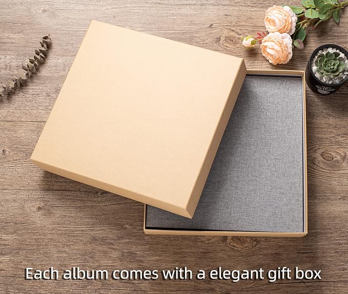Large Photo Album Self Adhesive 4x6 5x7 3x5 8.5x11 Scrapbook Magnetic Album DIY Scrap Book Length 13 x Width 12.8 (Inches) 120 Sticky Pages Linen Cover DIY Photo Album (Grey) - Image 6
