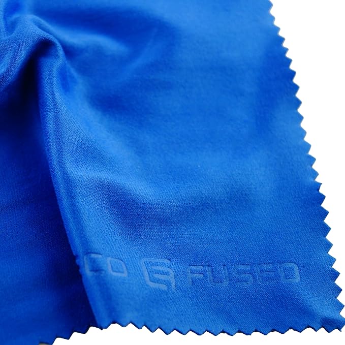 Eco-Fused Microfiber Cleaning Cloths - 10 Colorful Cloths and 2 White Cloths - Ideal for Cleaning Glasses, Spectacles, Camera Lenses, iPad, Tablets, Phones, LCD Screens (Blue/Grey) - Image 8